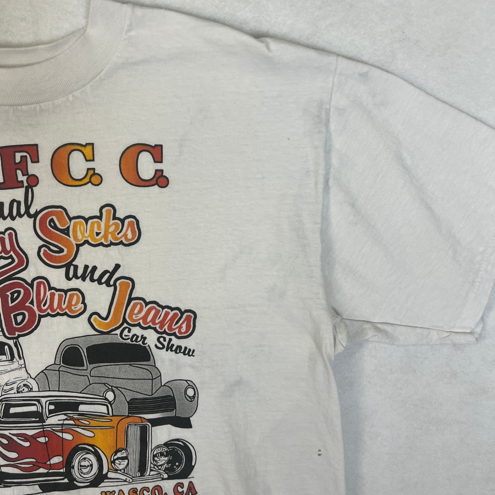 Vintage 1995 Bobby Socks and Blue Jeans Car Show T-Shirt Size XL Single Stitch