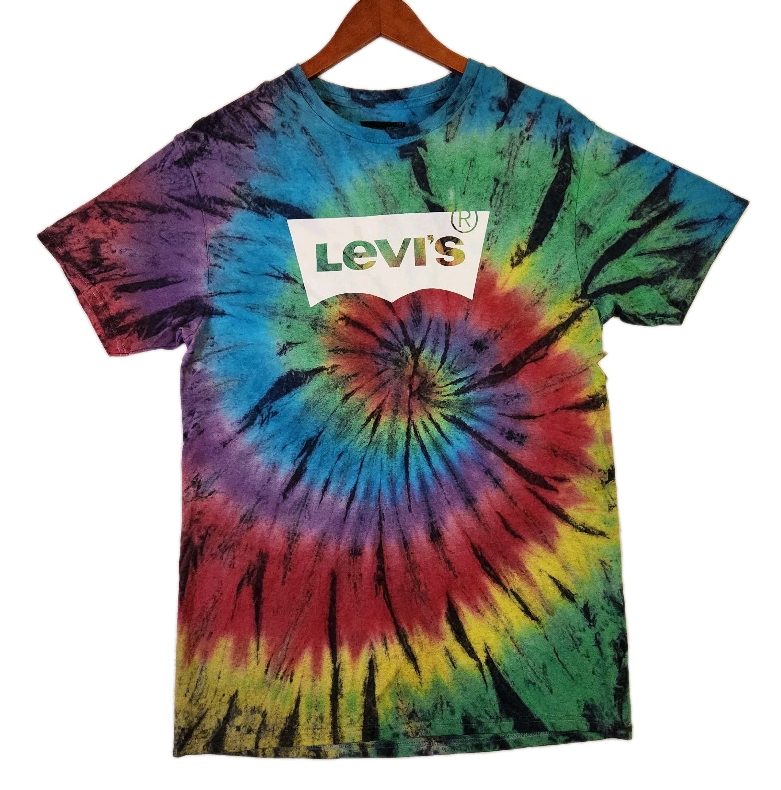 Levi’s Tie Dye Shirt Adult Medium American Classic Colorful Crew Neck Tee Unisex