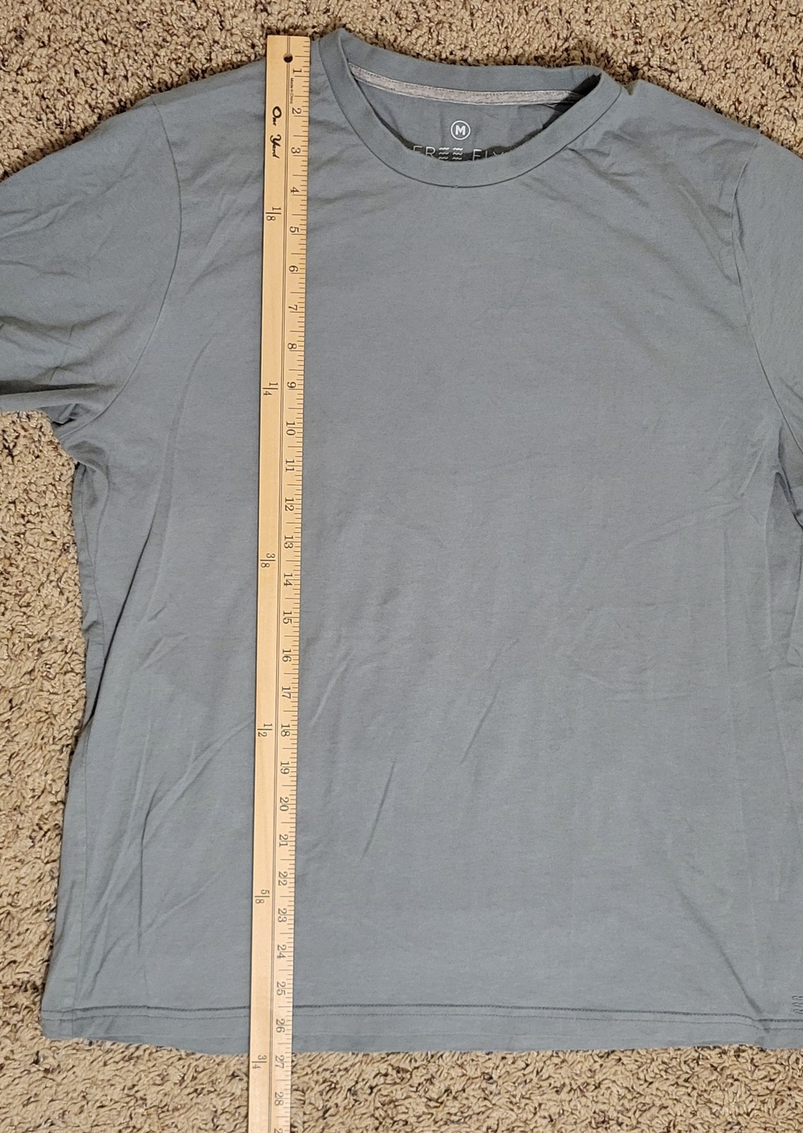 Free Fly Men’s Medium Short Sleeve T-Shirt Sage Green Bamboo Cotton Blend