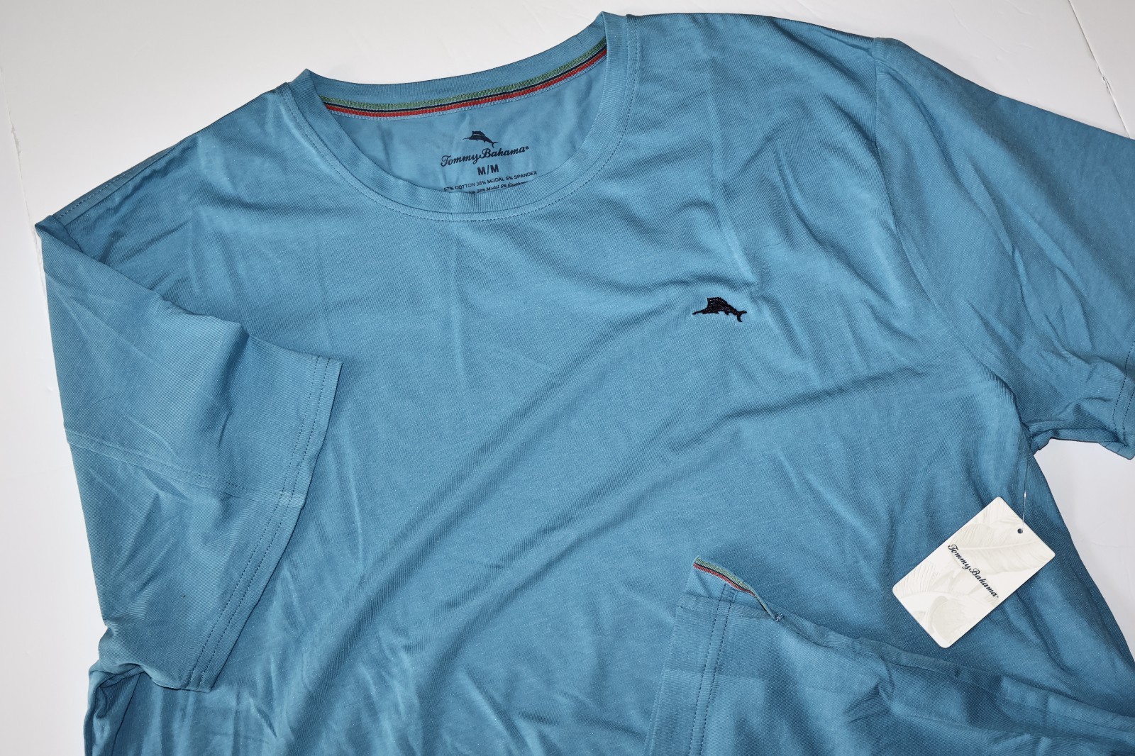 Tommy Bahama T Tee Shirt Lounge Embroidered Marlin Blue SS New Medium M