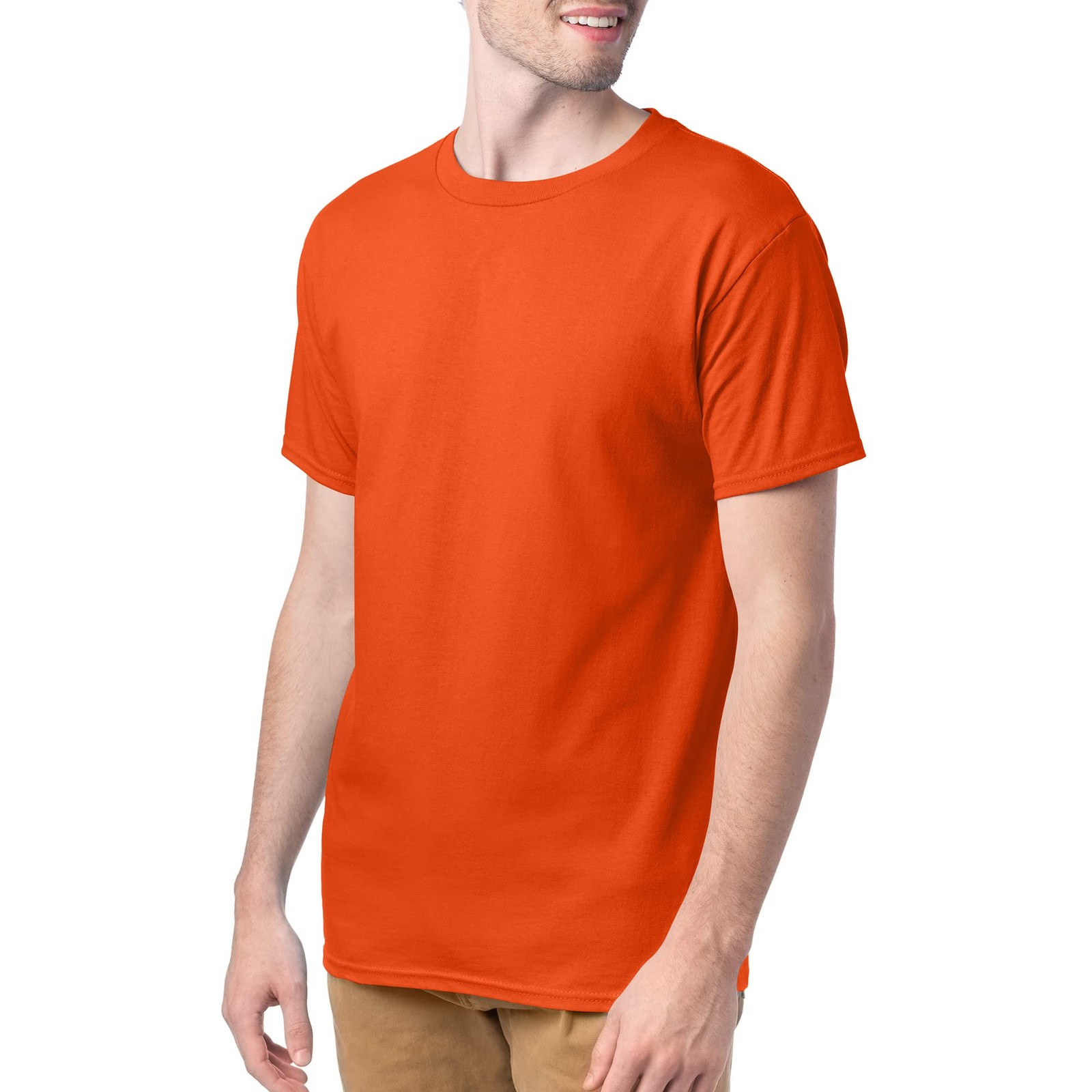 4-pack Mens Essentials Short Sleeve 100% Cotton T-Shirt 2X-Large Big Orange