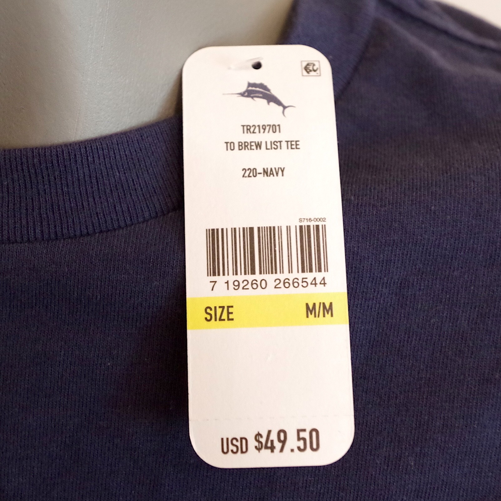 NWT Tommy Bahama “To Brew List” Medium Navy Blue T-shirt MSRP $49.50