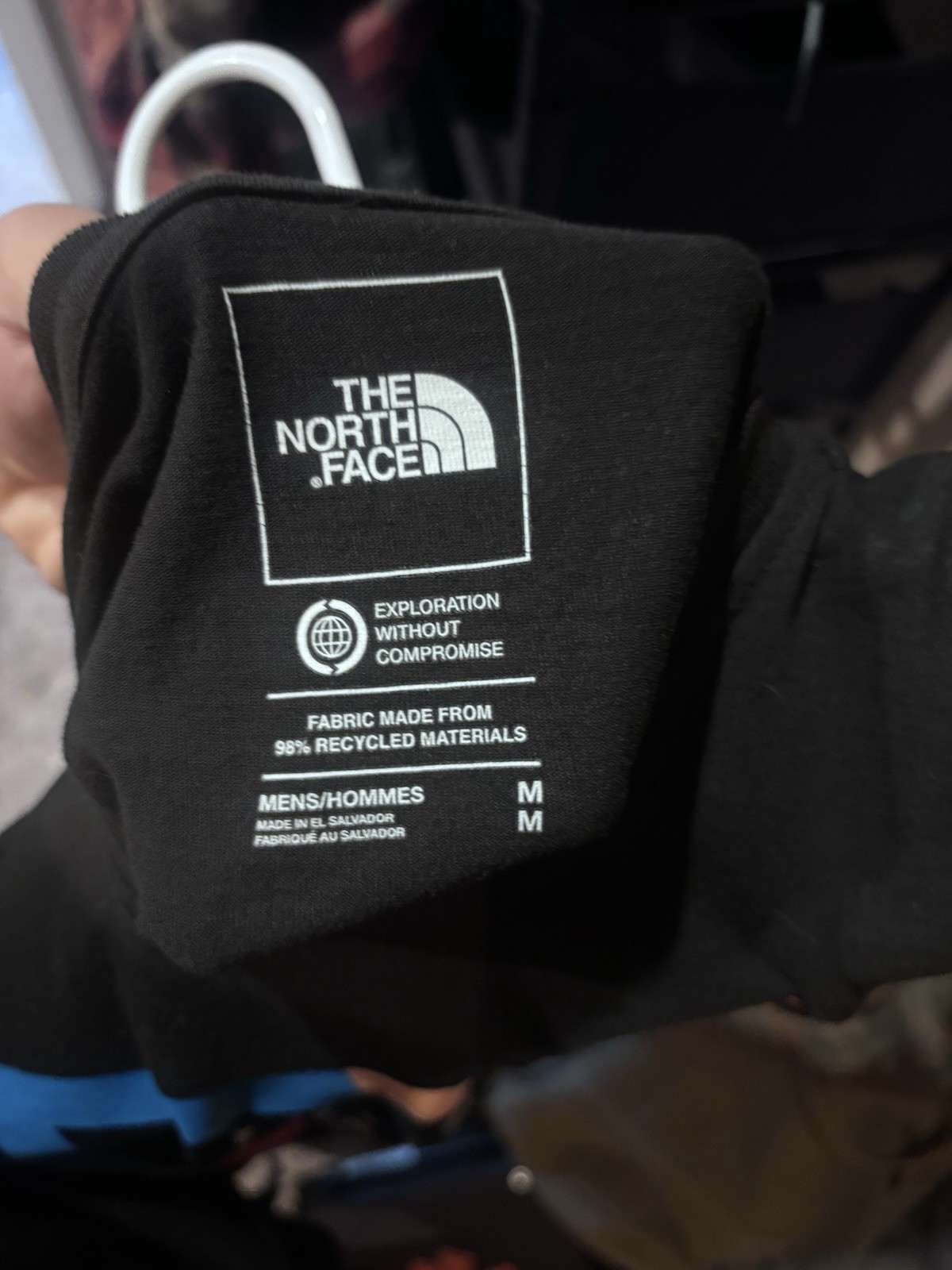 The North Face Men’s Black Graphic Logo Crew Neck Knit T-Shirt Recycled Size M
