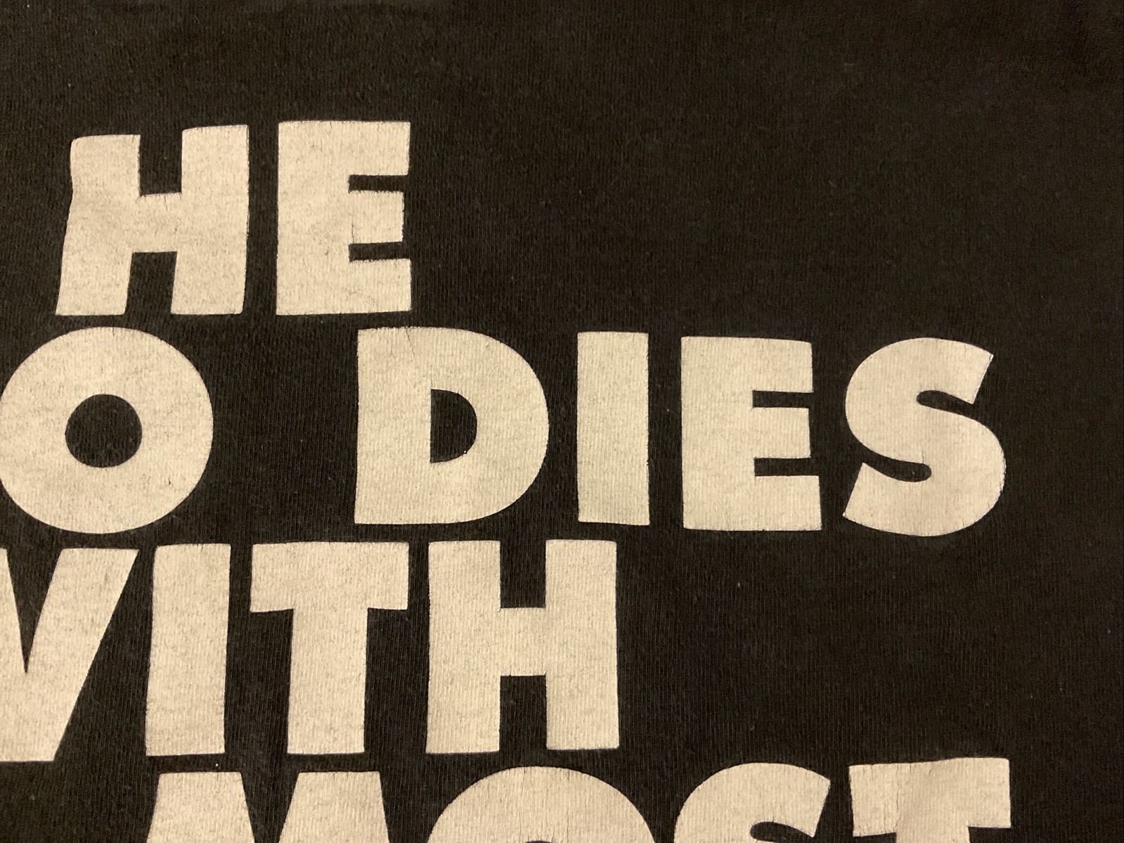 Vintage 90s NO FEAR Black Single Stitch T Shirt He Who Dies Mens XL USA Made