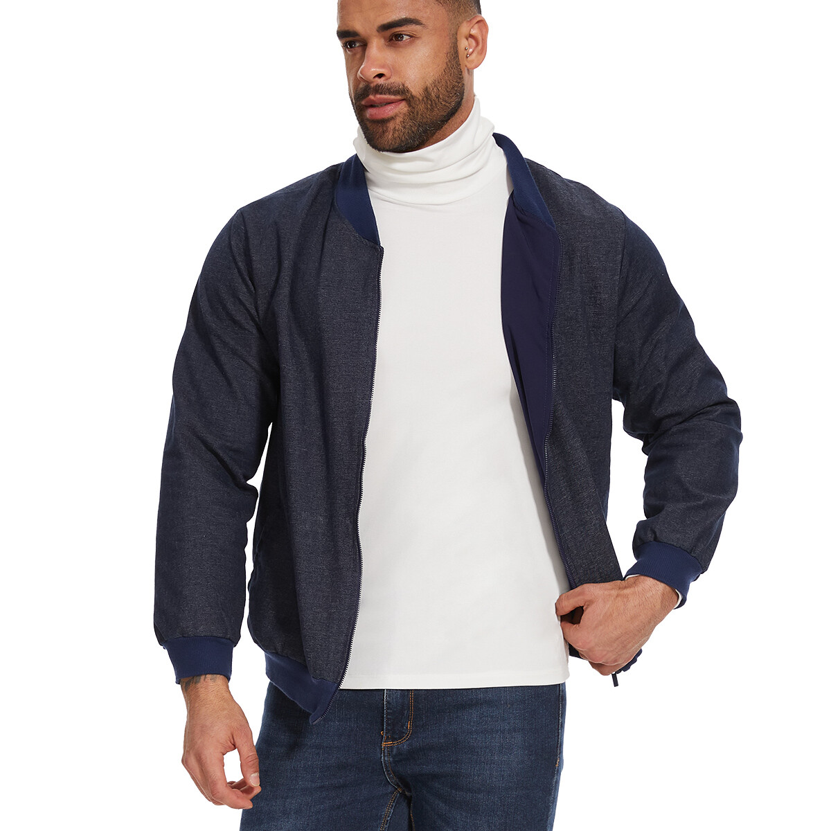 Men Pullover Turtle Neck T-shirt Slim Fit Tops Warm Winter Long Sleeve Shirts