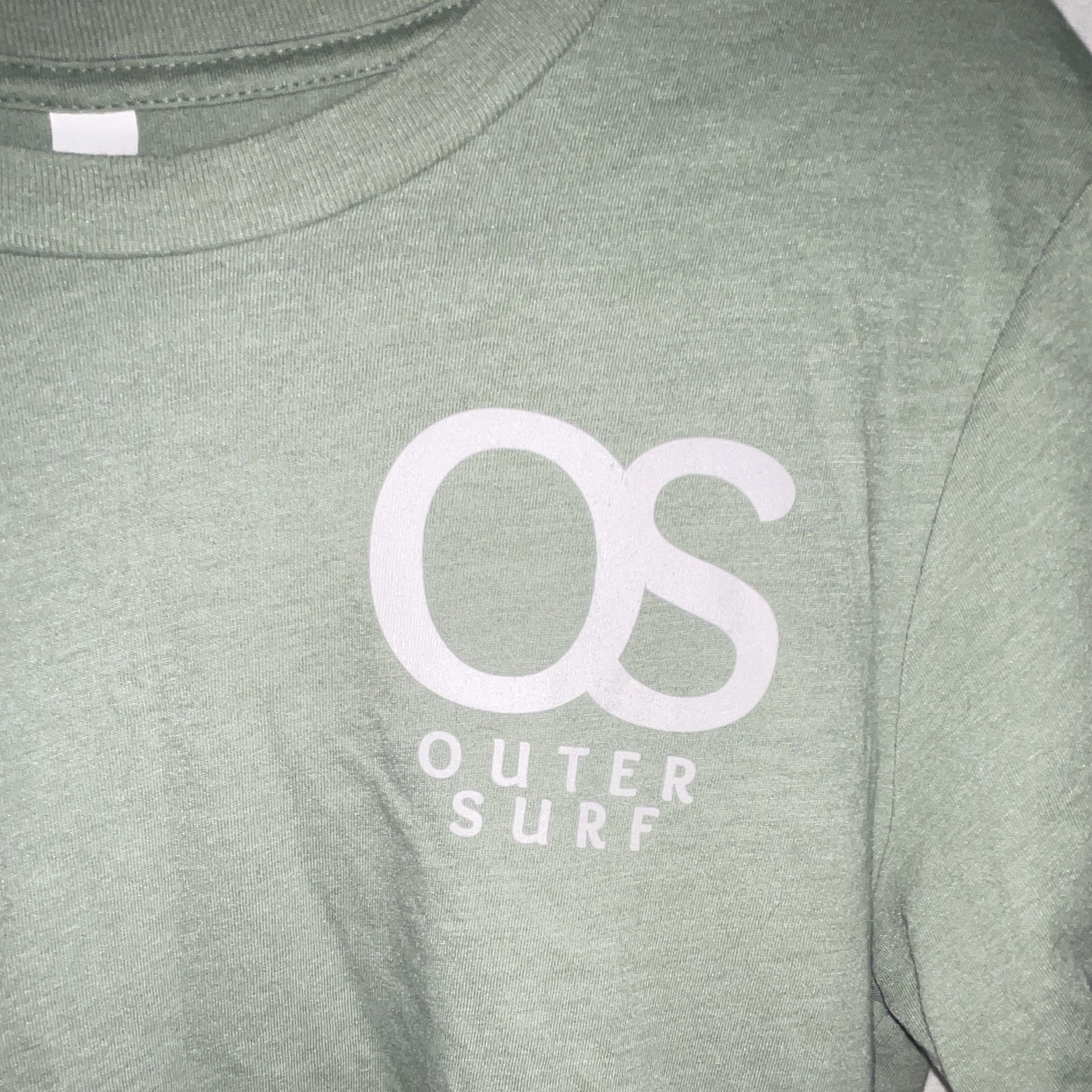 Bella + Canvas Double-Sided Outer Surf OS Green Graphic Crew Neck T-Shirt S
