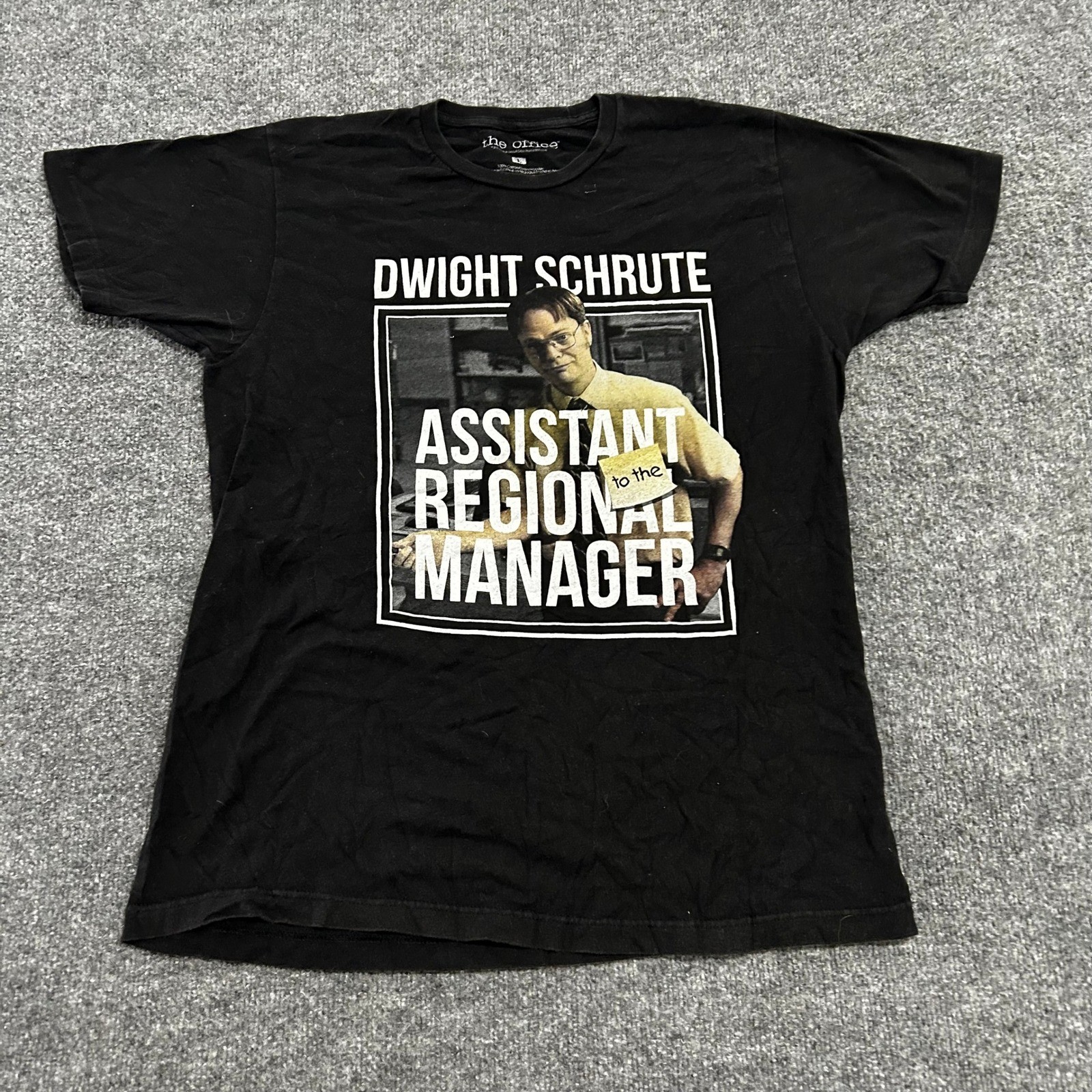 The Office T-Shirt Mens Size L Black Dwight Schrute Assistant Regional Manager