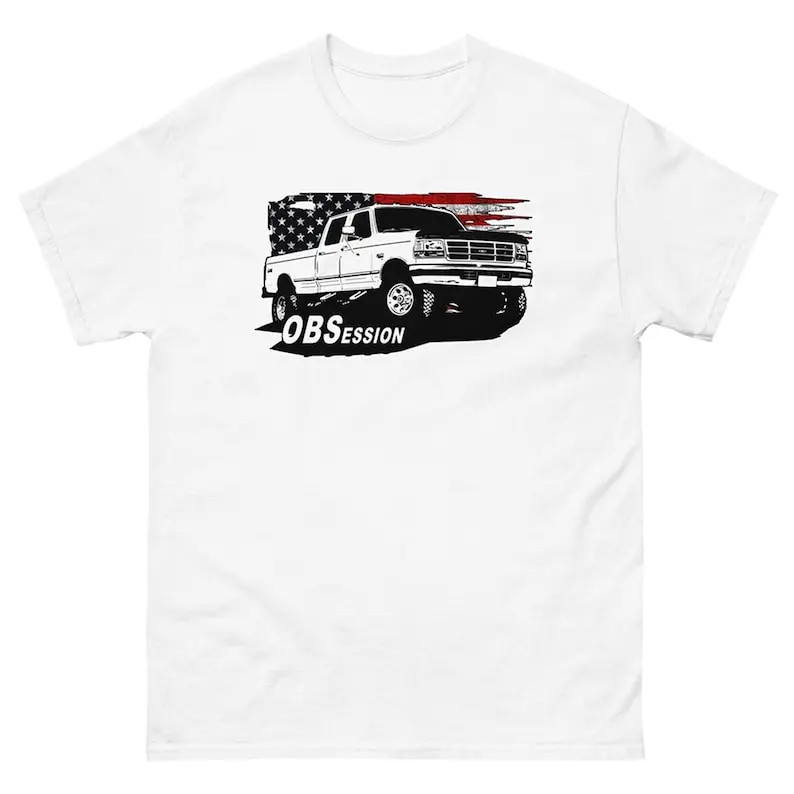 OBS Truck T-Shirt Ford F250 F350 Patriotic Vintage Truck Streetwear Tee