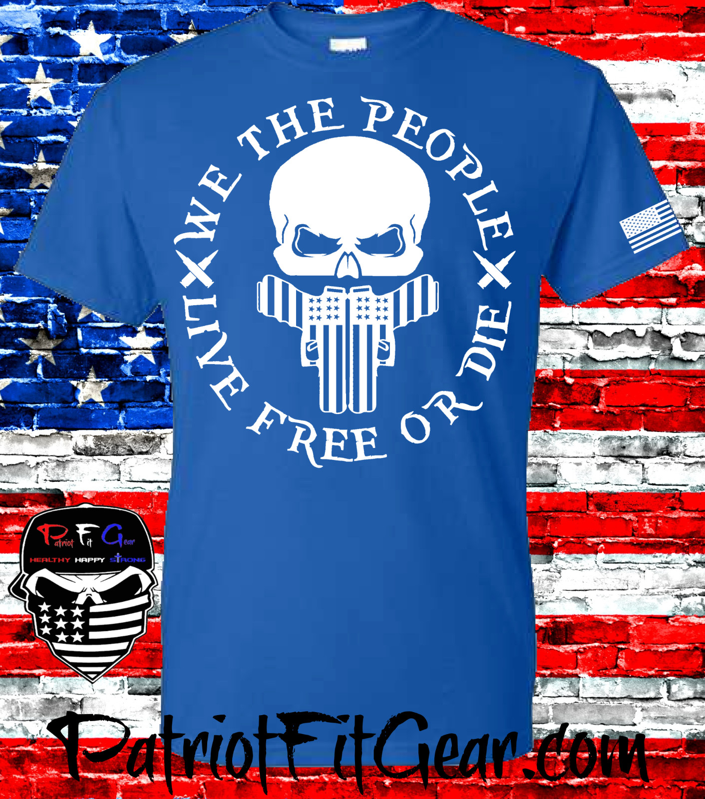t-shirt, We Teh People, Live Free Or Die, Gun Rights, Skull,Patriotic,Custom tee