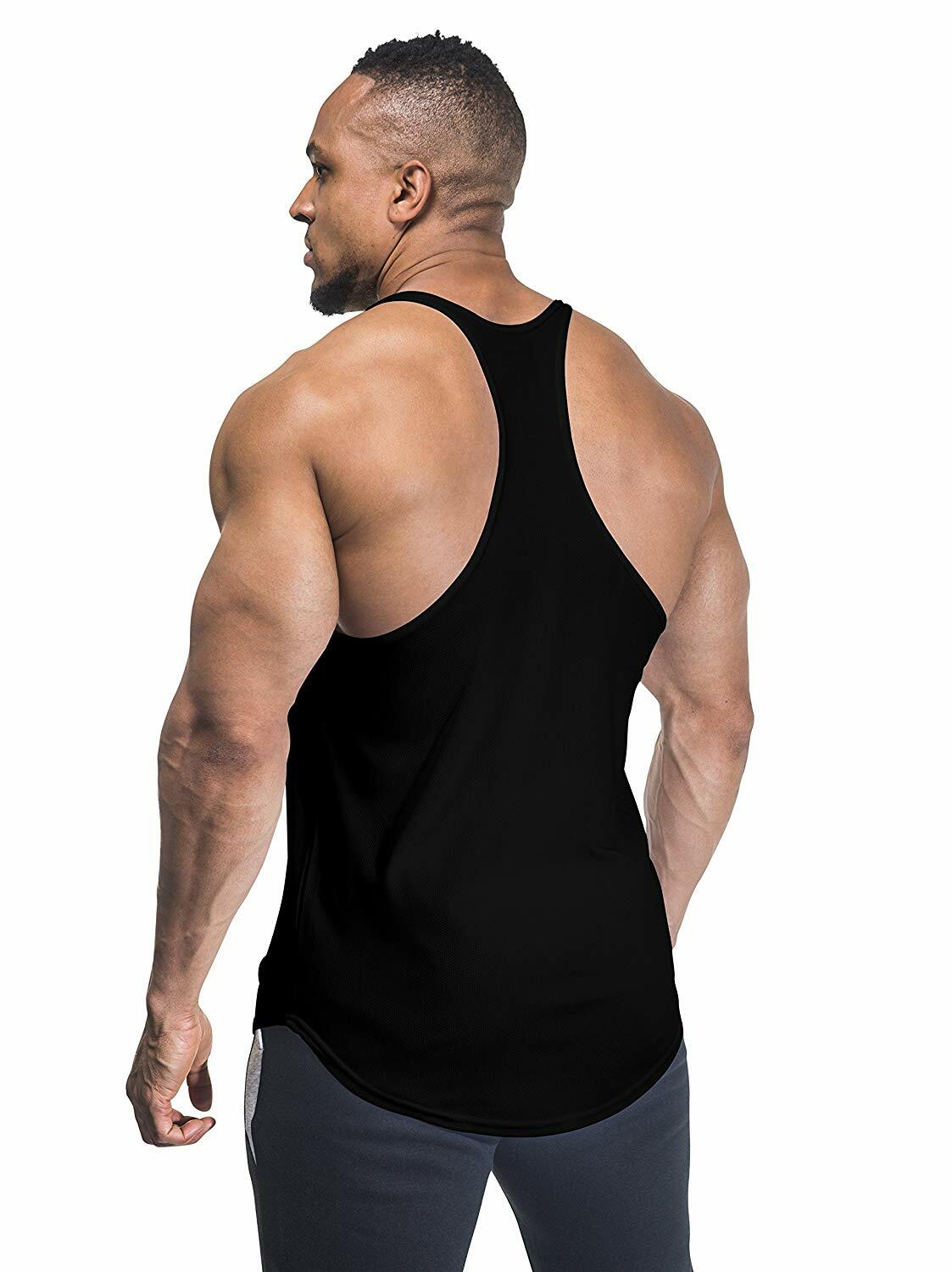 Lot Men Mma Bodybuilding Gym Stringer Vest Y Back Racer Back Motivation Tank Top