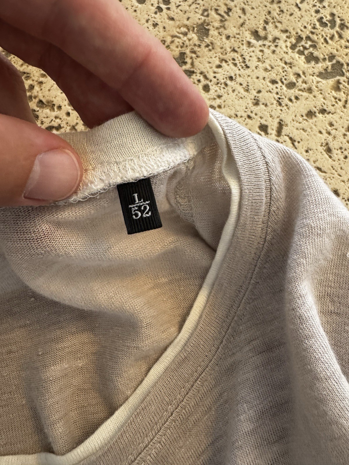 Ermenegildo Zegna Men’s Beige Tshirt Size L (52) 100% Linen ($695 Retail!)
