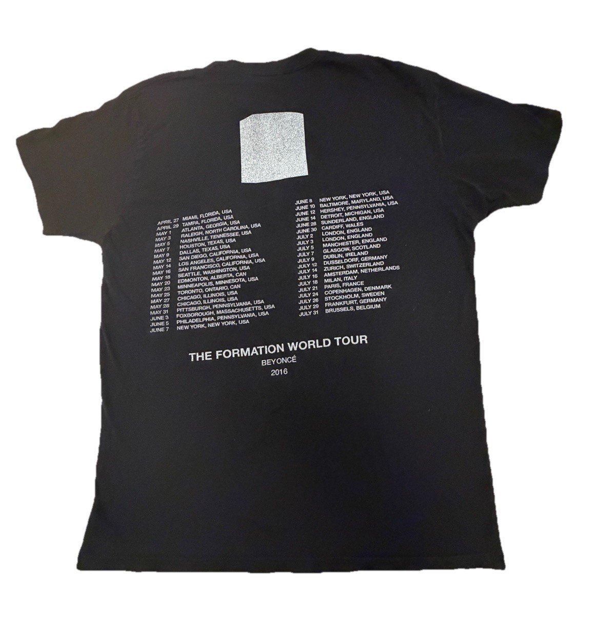 Beyonce The Formation World Tour Merch 2016 T-Shirt Size Large Black