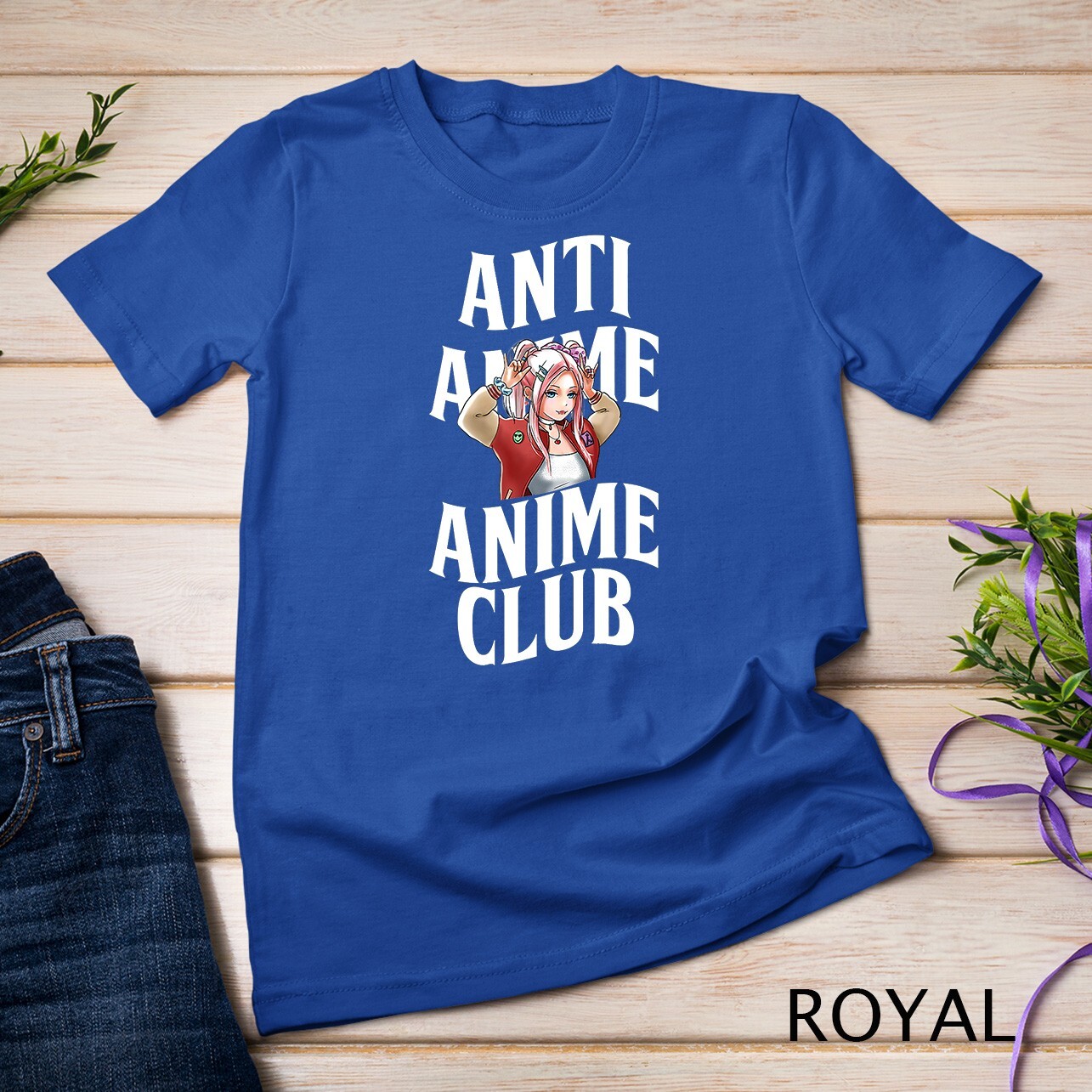 Anti Anime Club Kawaii Manga Otaku Japanese Art Cosplaying Unisex T-shirt