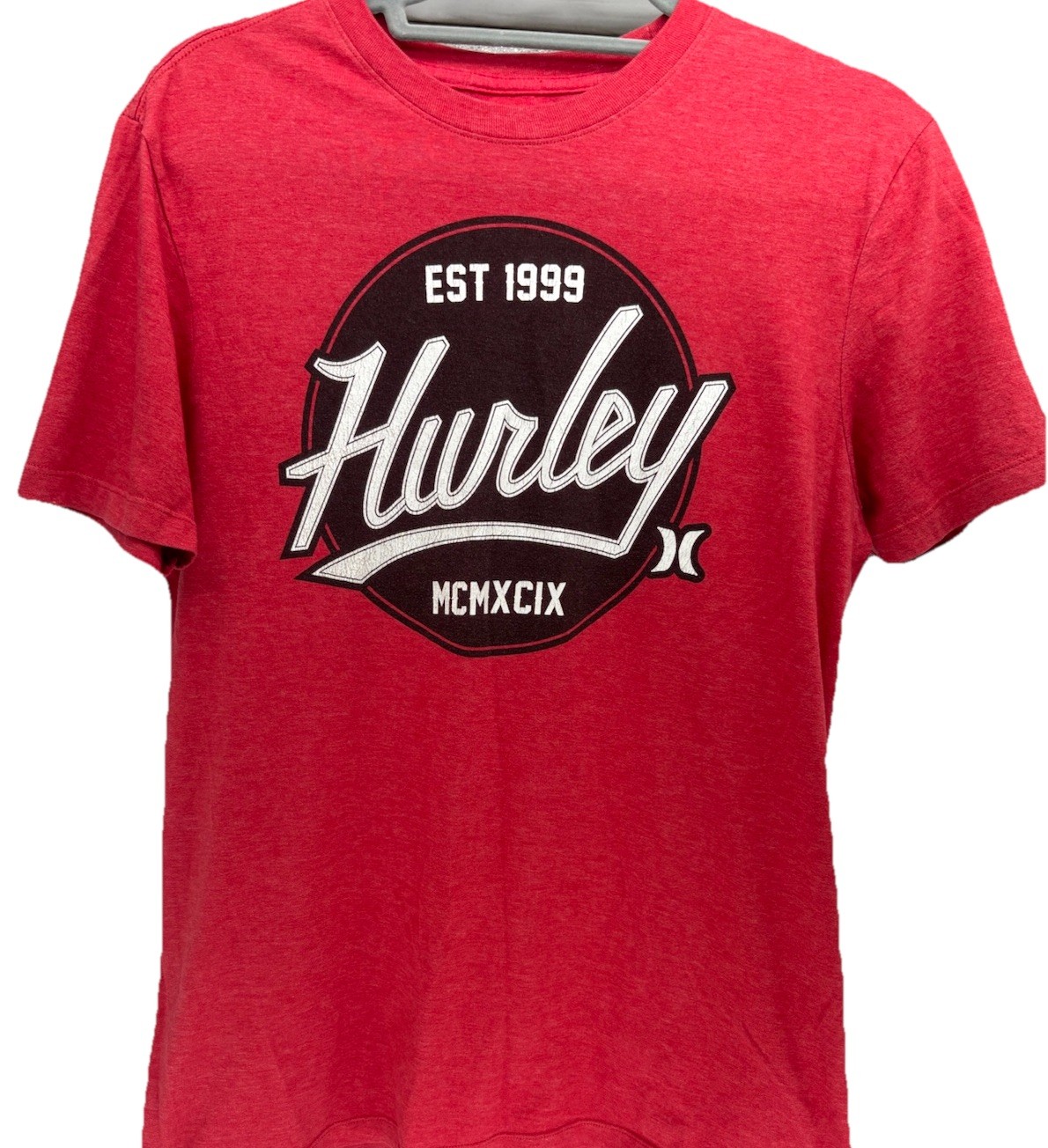 Hurley Men’s M Red Graphic Print Premium Fit Crew Neck T-Shirt Est 1999