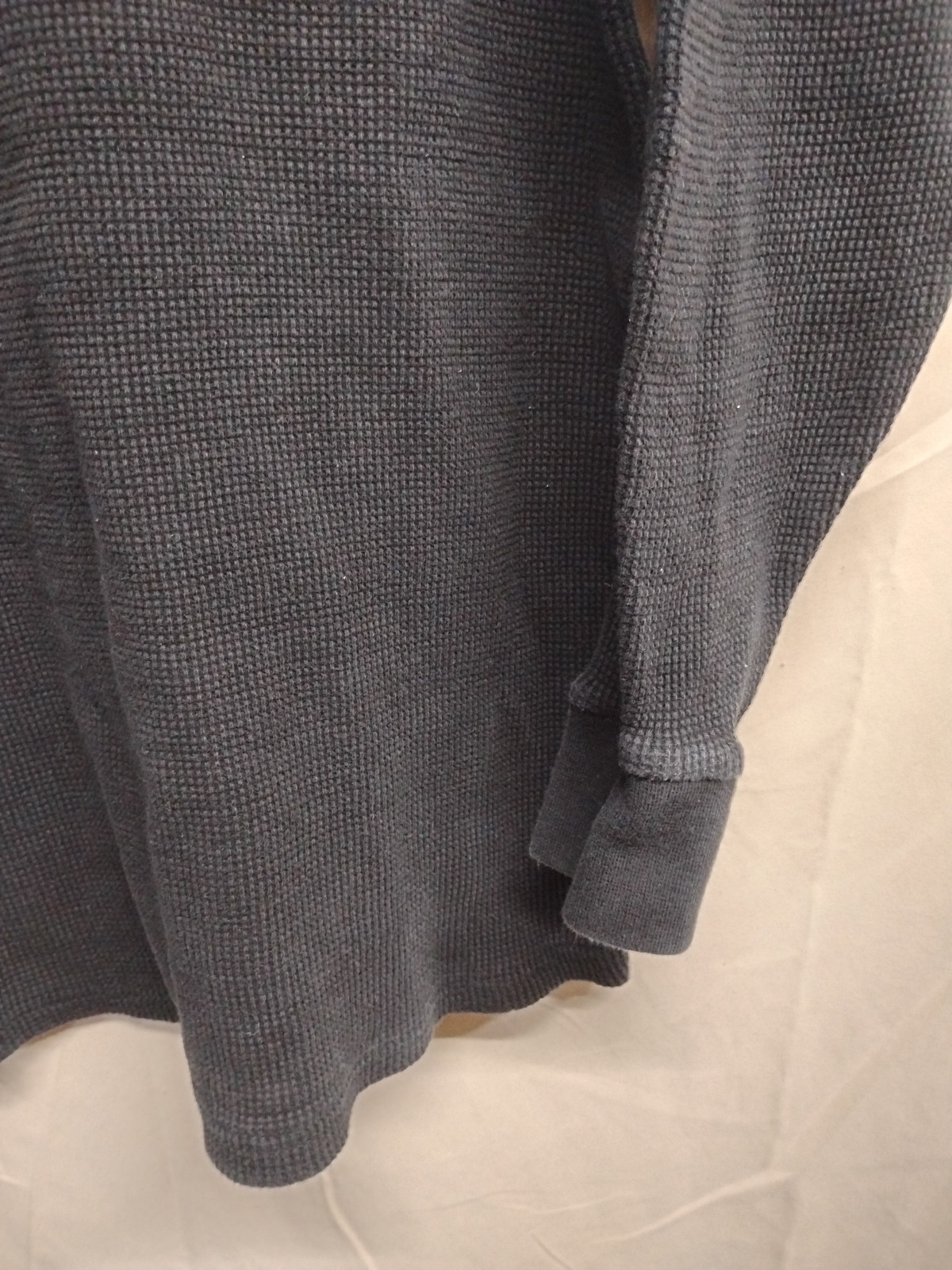 GemRock Heavy Weight Men Size 2XL Black Long Sleeve Waffle Texture Thermal Shirt