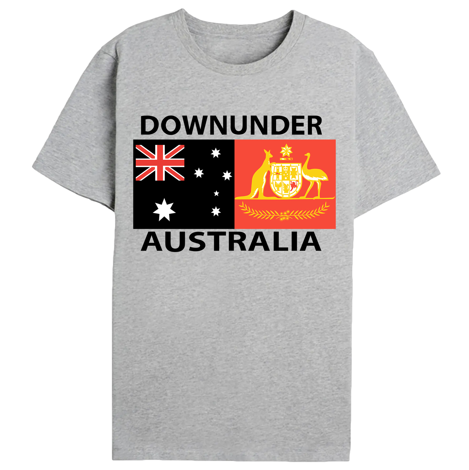 100% Cotton Adult T-Shirt Australia Downunder Flag Coat of Arms Tee Tops Shirt