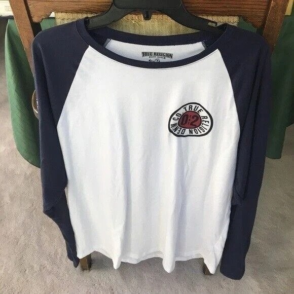 TRUE RELIGION Buddha Designer Premium est 02 tr LS raglan tee Navy Long Sleeve M