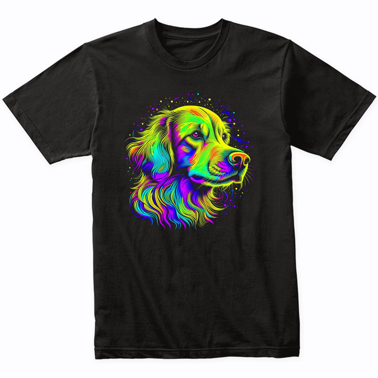 Golden Retriever Psychedelic Dog Art T-Shirt – Golden Retriever Owner Gift