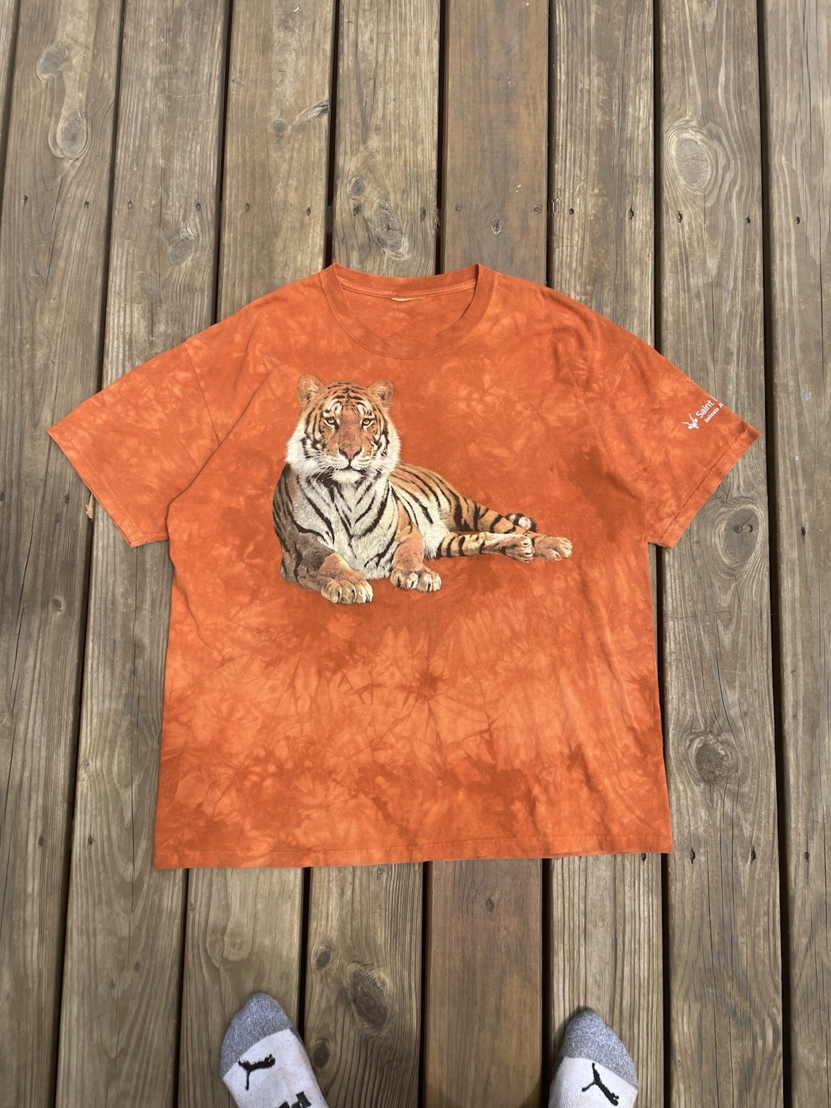 2008 St Louis Zoo Tiger Cub Tie Dye T Shirt No Tag Wildlife Graphic Orange