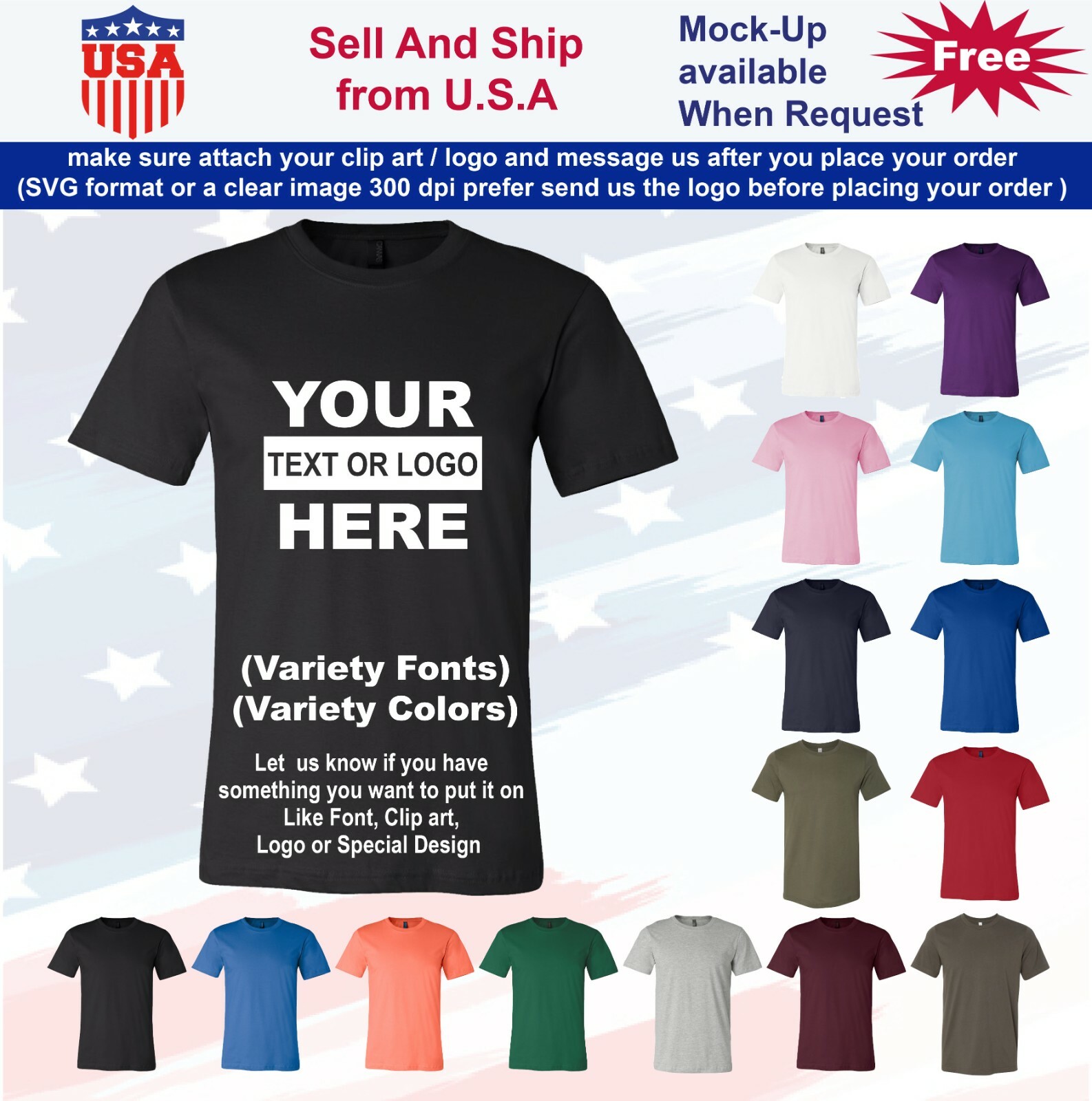 Personalized Custom T-Shirt Customized w / Text, Logo