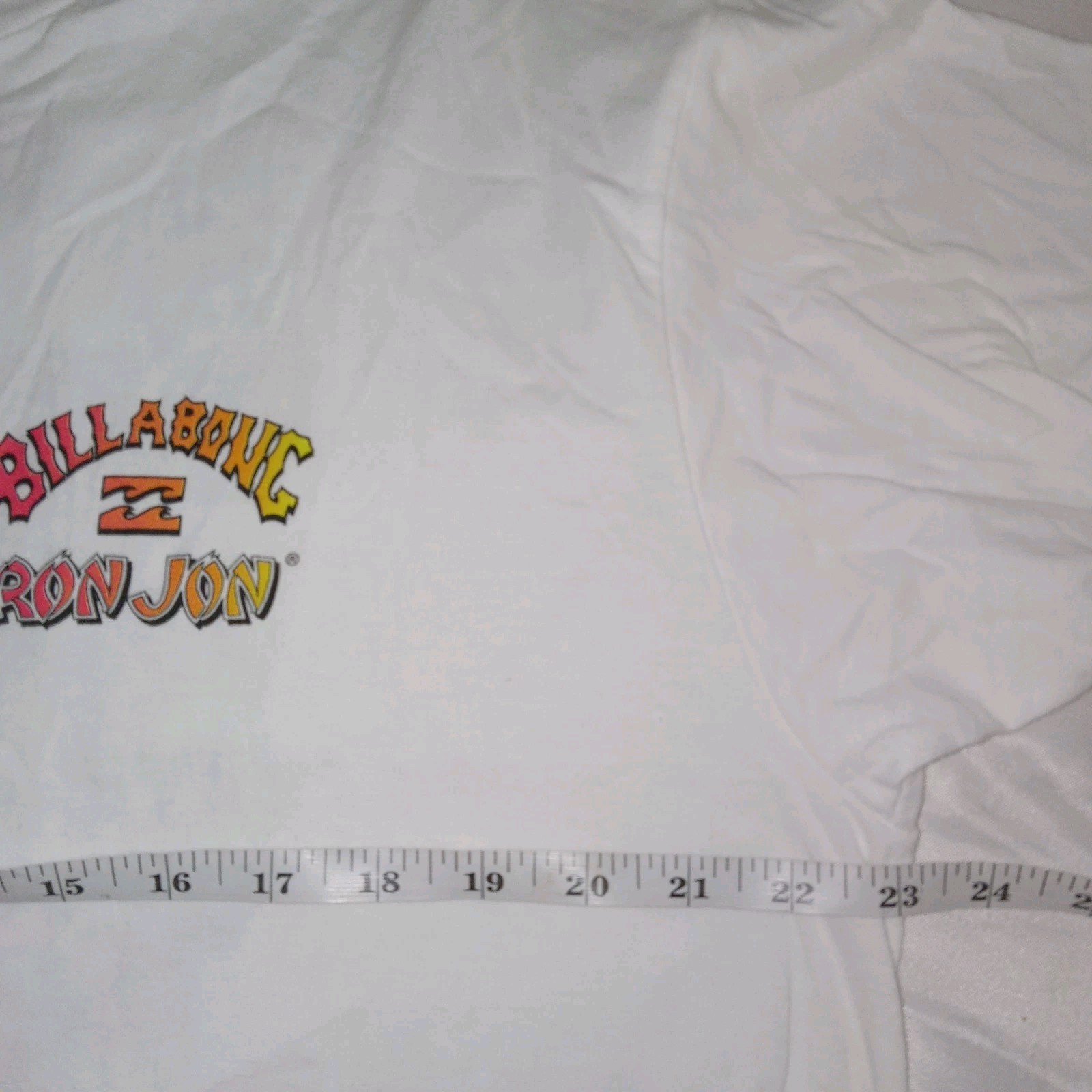 Billabong Crash T-Shirt Surf Men’s XL Surfing Skate White Yellow Pink 2-sided