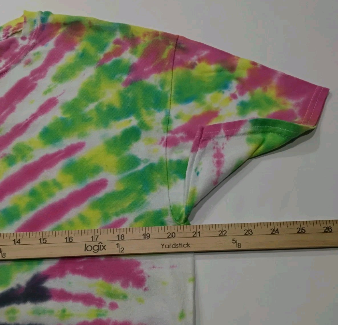 New Tie Dye Men’s T-Shirt Yellow Pink Adult Large Multicolor Summer Spider