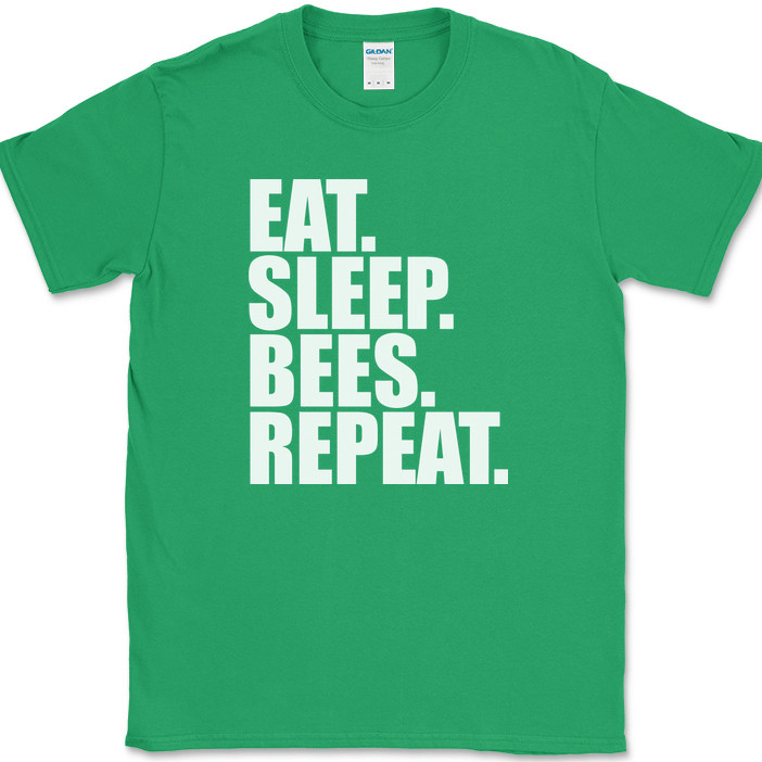 Eat Sleep Bees Repeat Beekeeping T-Shirt Funny Hobby Art Hive Humor Gift Tee