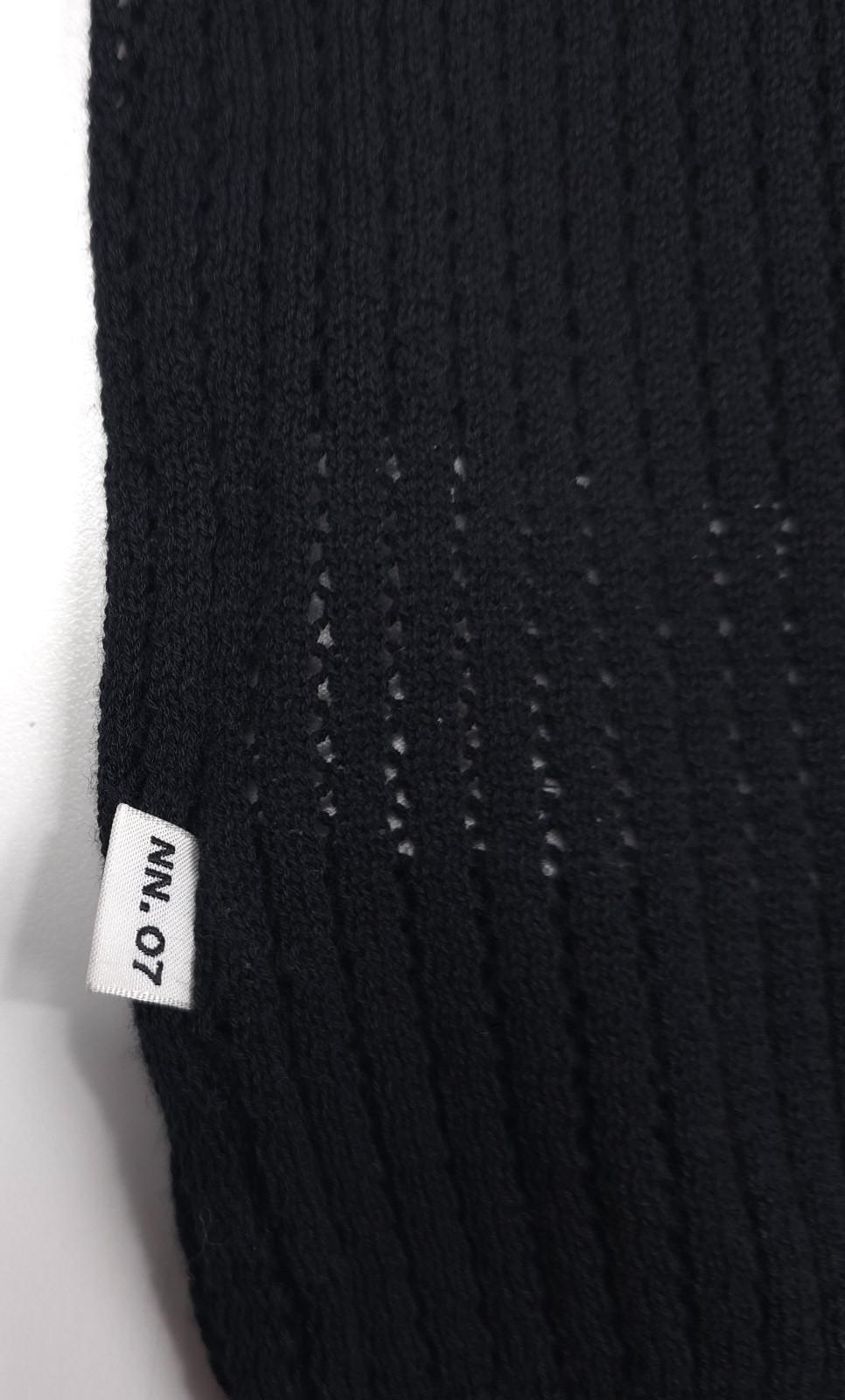 NN07 Huxley Tank Top Mens XL Black Cotton Open Knit Ribbed Collar Cotton