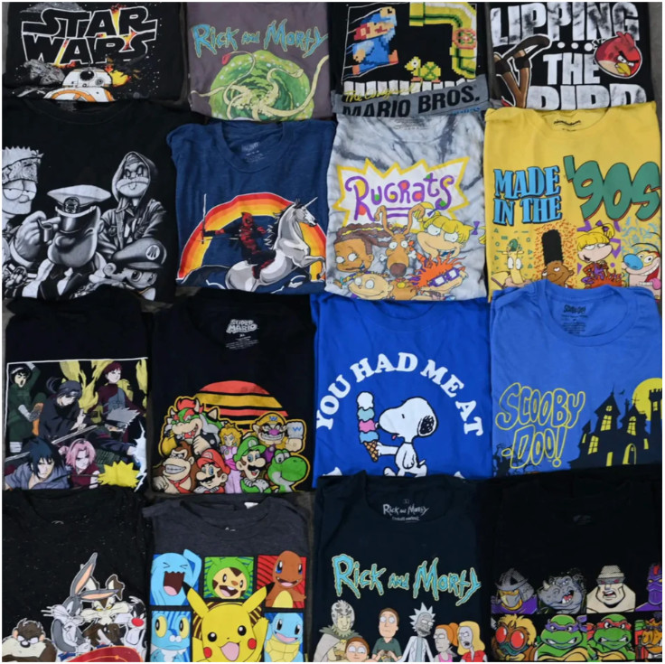 Bulk Graphic T-Shirt Lot Reseller Pack Mens Anime Marvel DC Pop Culture
