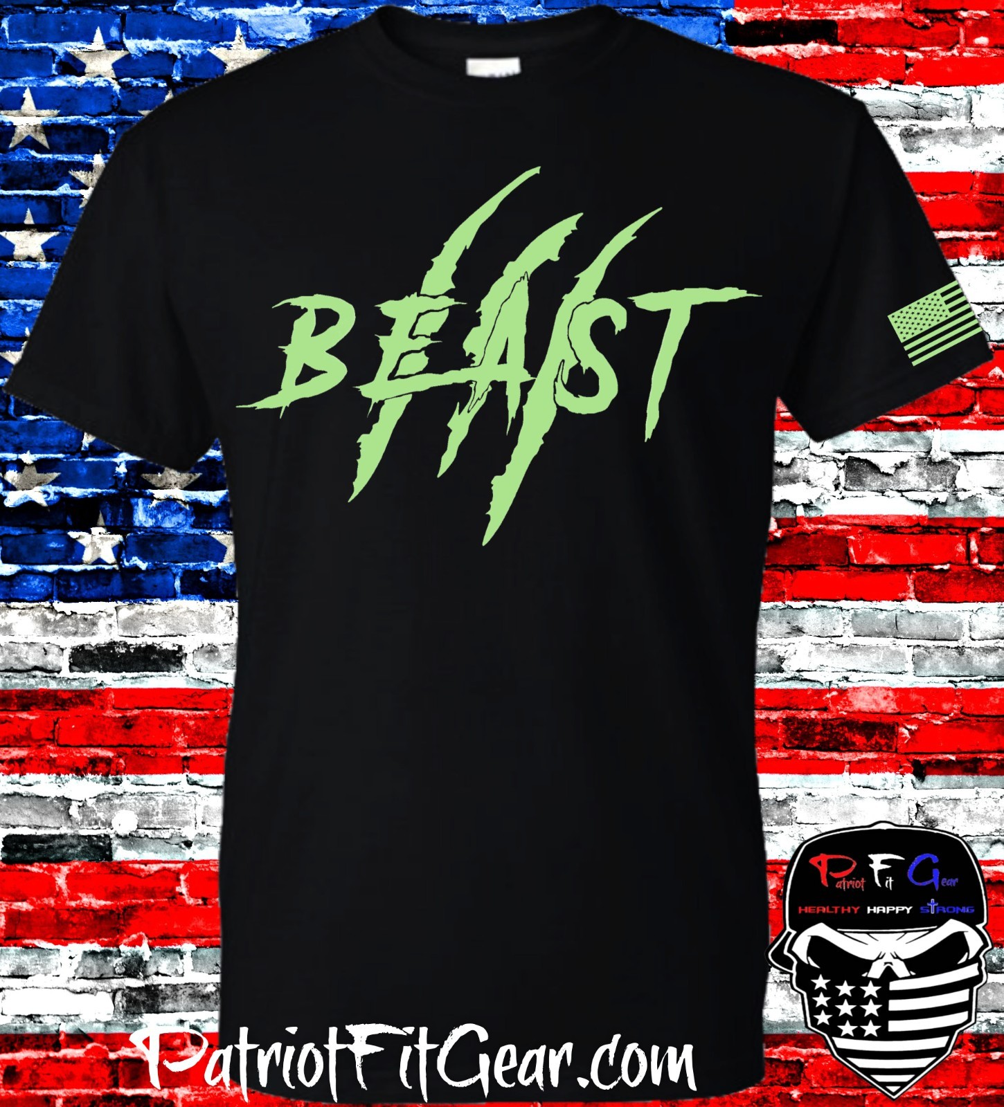 Custom t-shirt, Beast, Gildan black with a bright green image