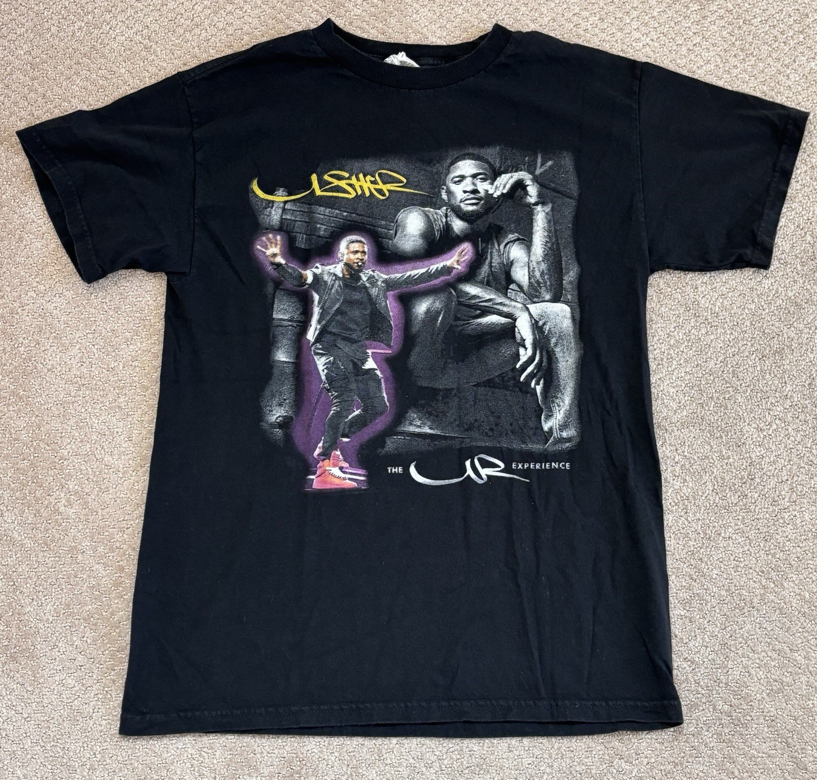 Usher The UR Experience 2014 Tour Black 2-sided Graphic T-Shirt Men’s M