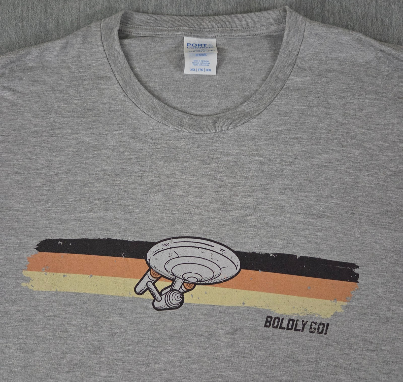 Star Trek Shirt Original Series Enterprise Boldy Go Adult 3XL Gray
