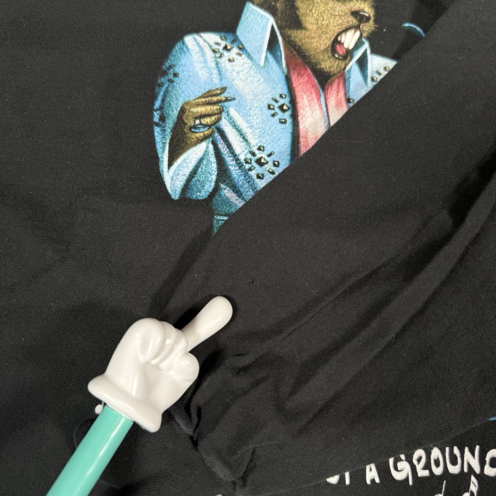 Vintage Groundhog Day Elvis Parody T Shirt Mens XL Long Sleeve Black READ!