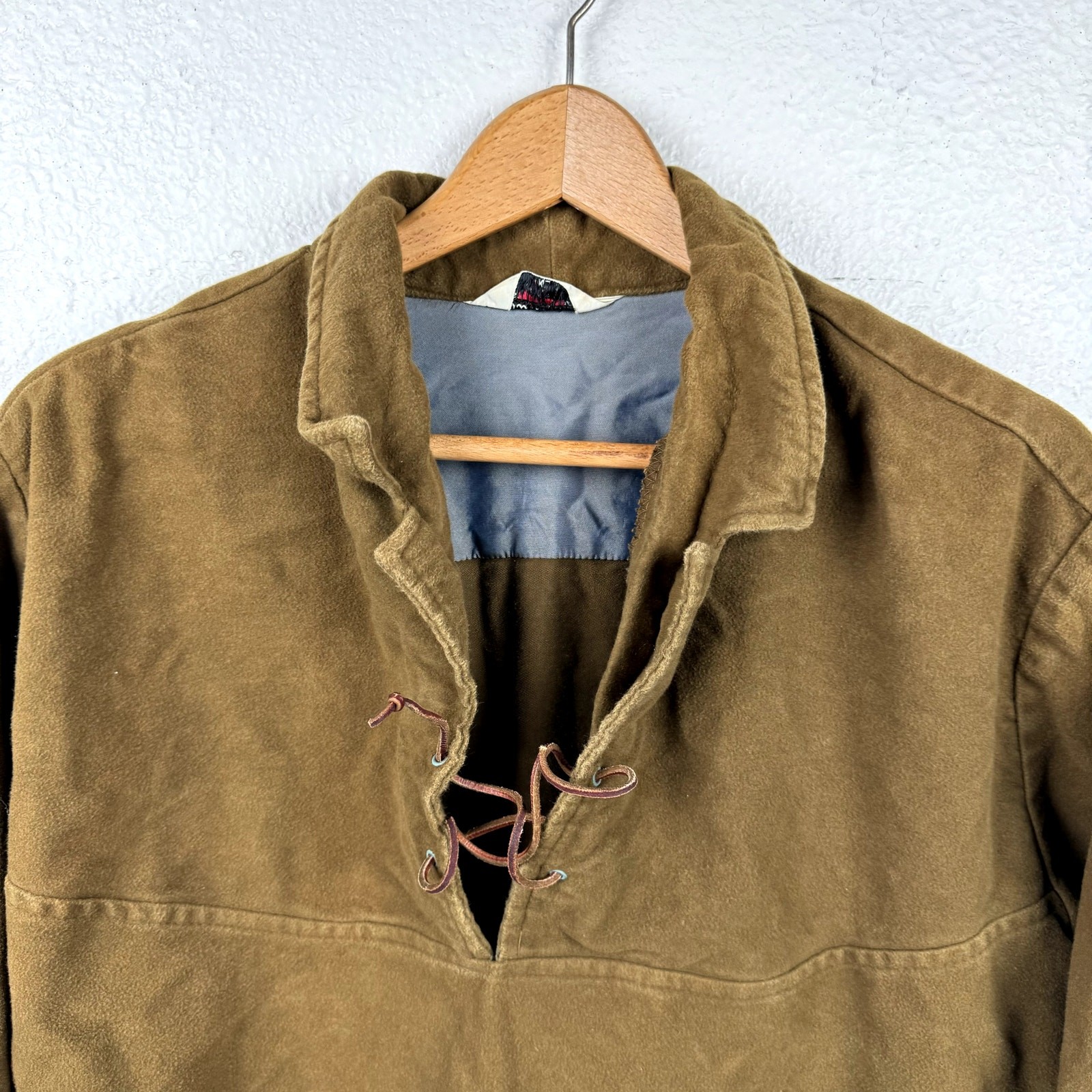Bow n Arrow Sportswear Shirt Size XL Brown Lace Up Pullover Western Atomic 50s