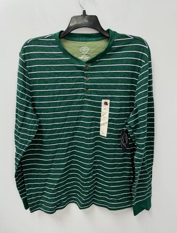 St. John’s Bay Super Soft Long Sleeve Striped Men’s Henley Shirt