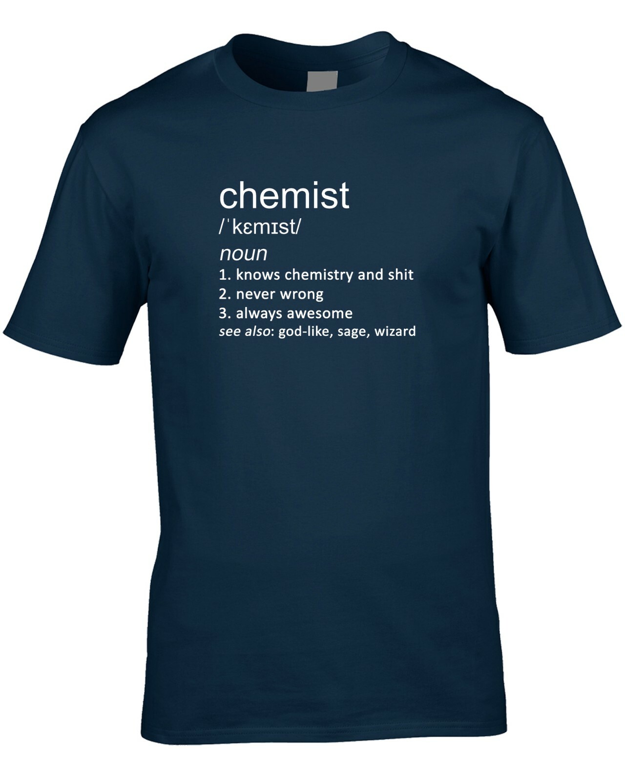 Chemist Joke Definition Mens T-Shirt Gift Chemistry Science Teacher Scientist
