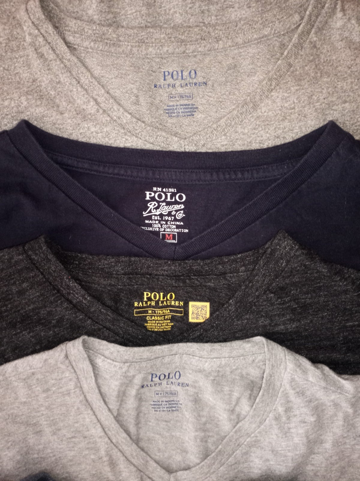 😃Lot 8 Ralph Lauren Polo V-NECK Short Sleeve Men T-Shirts M Medium 3 NWOT