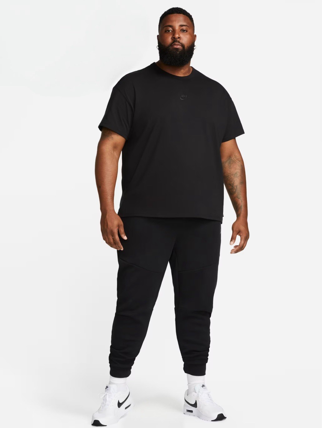 Nike Mens Premium Essentials Tee Shirt, Black, 3XL, Embroidered Logo, DO7392 NWT