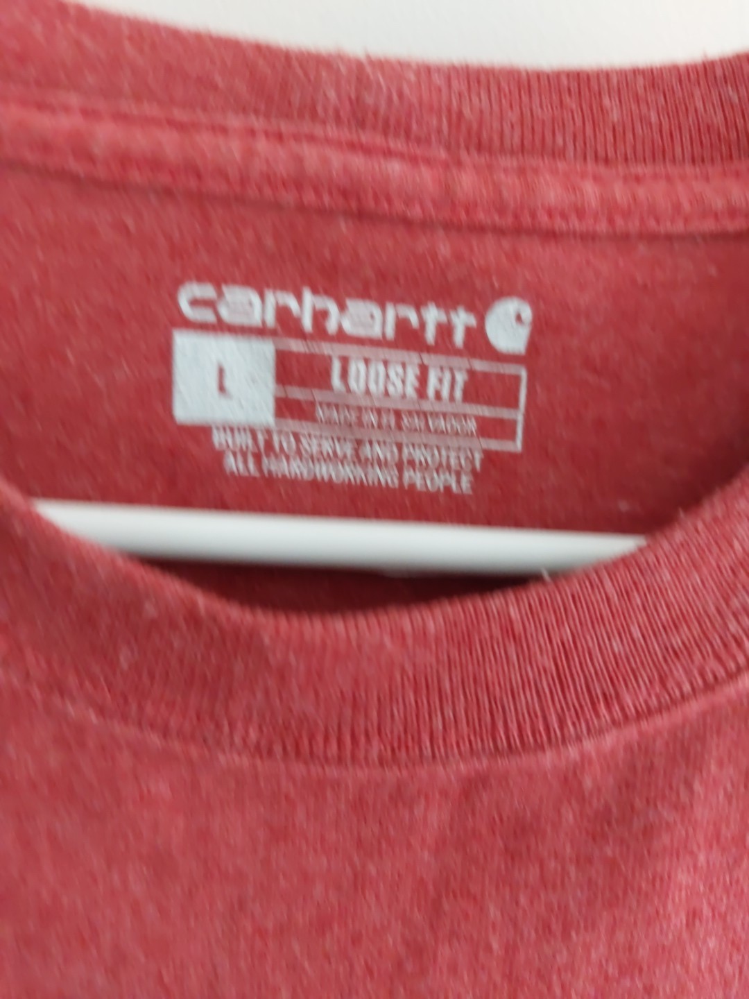 Carhartt Terracotta T-Shirt Mens Lg Loose Fit Pocket Crew Neck Workwear K87