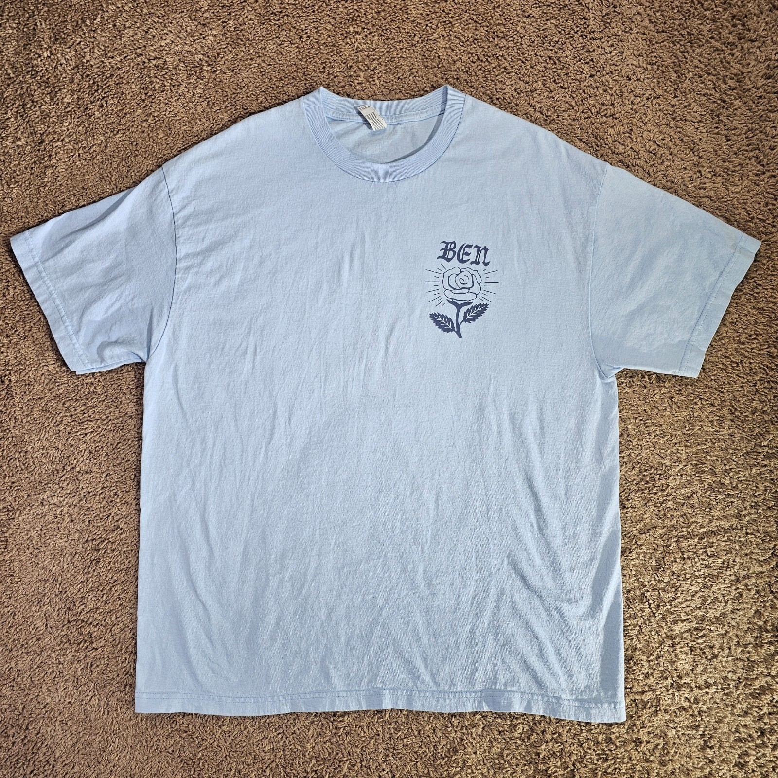 Macklemore BEN Tour T Shirt XL Light Blue American Apparel 1301 Graphic Tee
