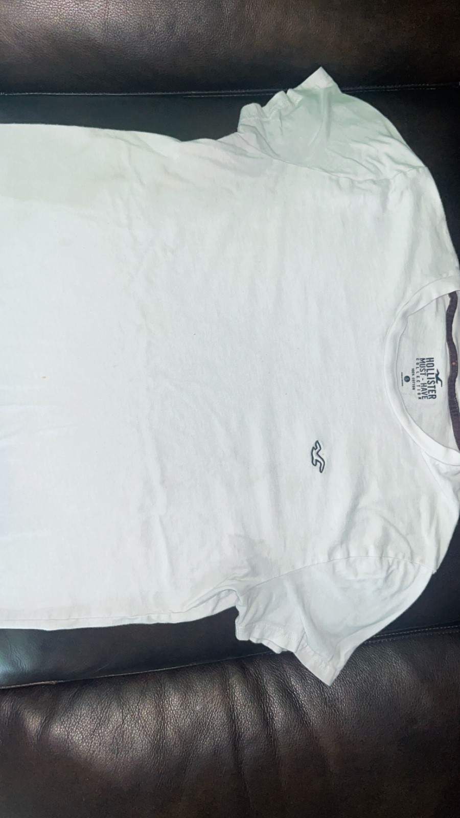 Hollister White Crewneck Graphic Tag Tee – Must Have Collection