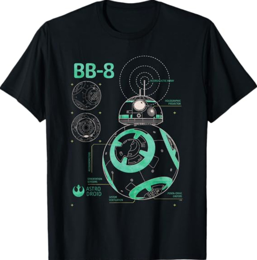 Star Wars BB-8 Astro Droid Blueprint T-Shirt