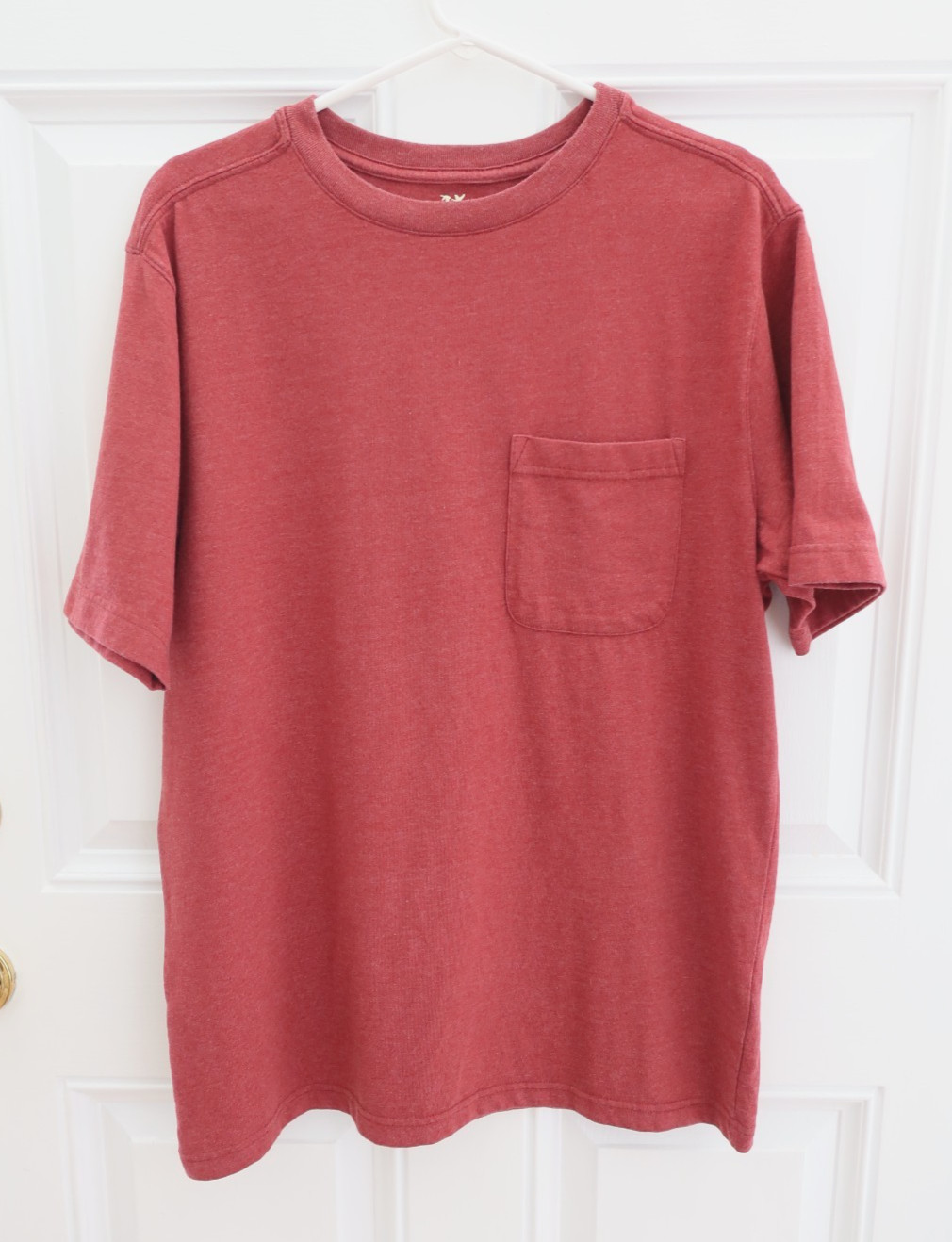 Outdoor Life River Washed Tee Shirt Mens Medium Red Pocket Short Sleeve