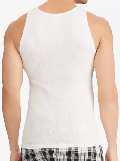 3 GENUINE POLO RALPH LAUREN COTTON WHITE TANKS T-SHIRTS UNDERSHIRTS S M L XL XXL