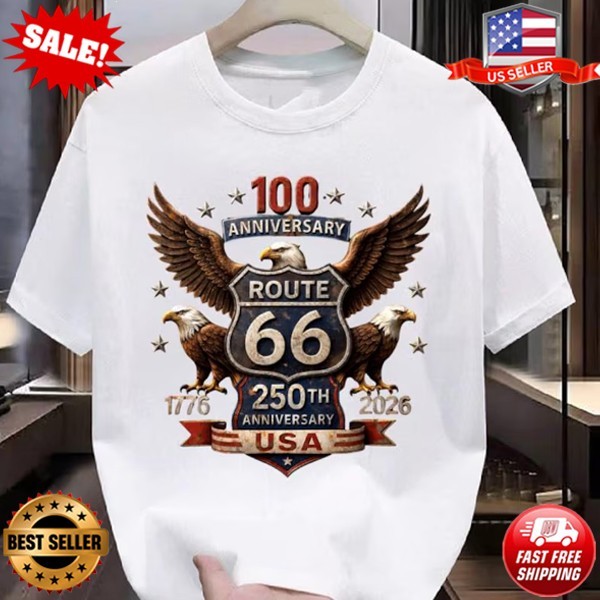 USA 250th Anniversary Route 66 Shirt | Patriotic Eagle T-Shirt S-5XL multicolor