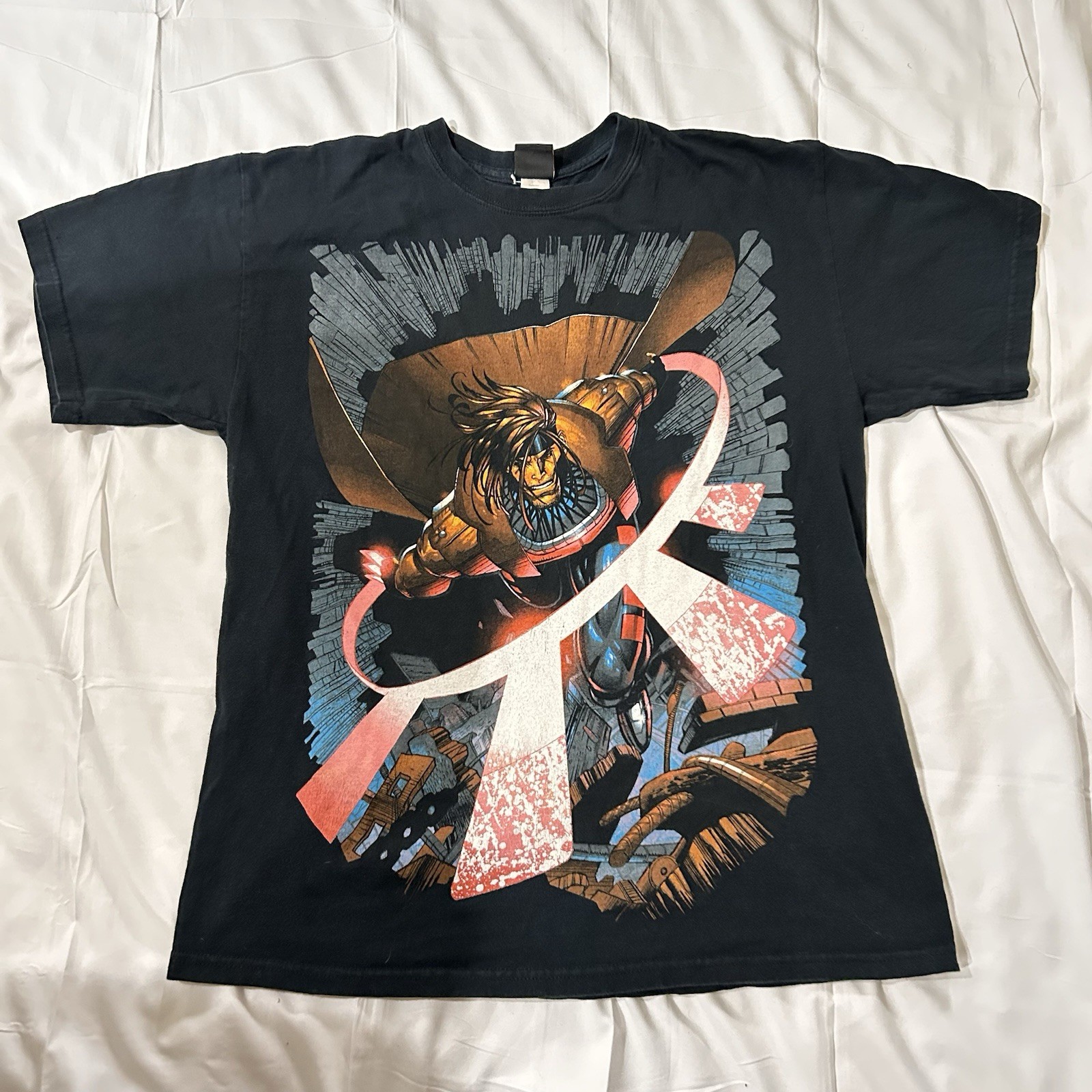 Marvel X-Men Gambit Graphic T-Shirt Men’s Large Vintage 90s Retro Style Tee Blac