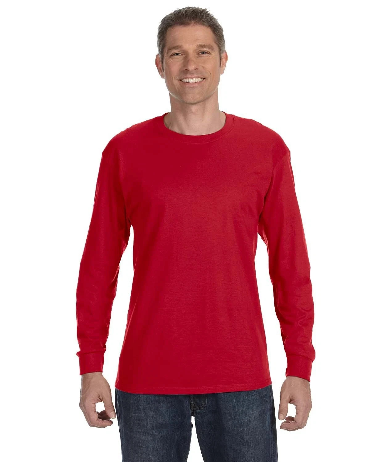 Gildan G540 Men’s Heavy Cotton Preshrunk T Shirt Long Sleeve Crew Neck T-Shirt