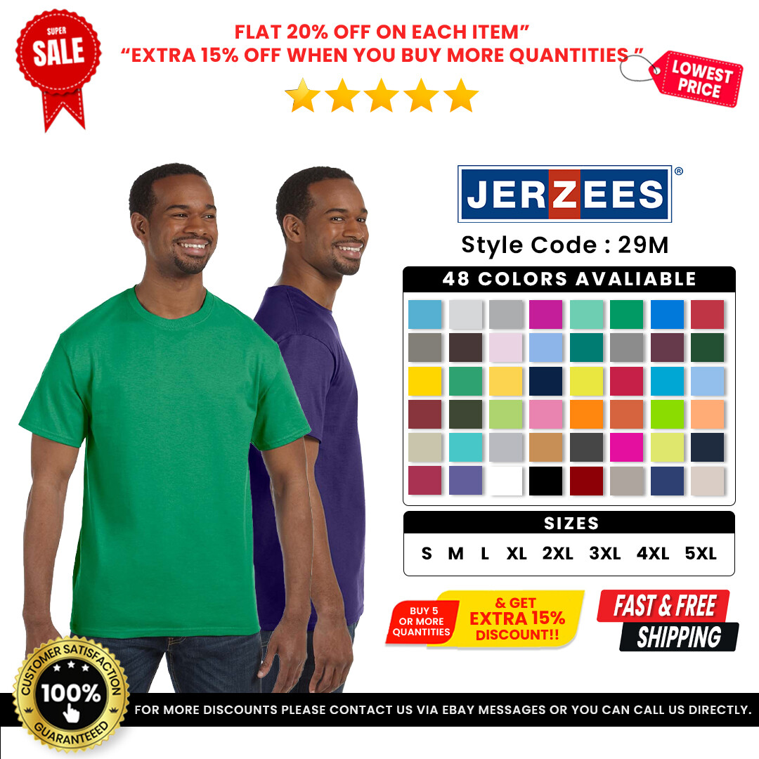 Jerzees 29M Adult Crew Neck T Shirt DRI POWER Active Short Sleeve Top T-Shirt