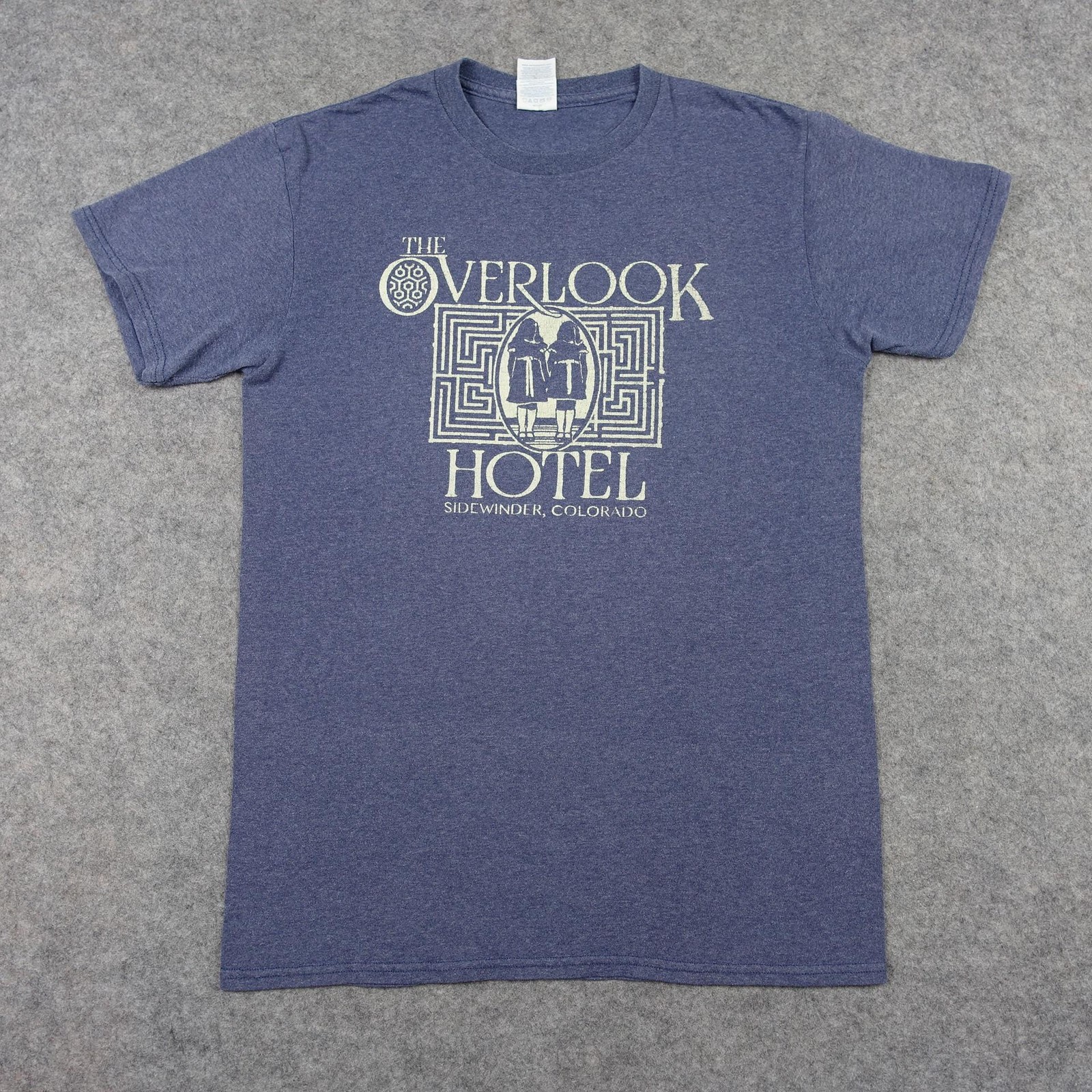 VINTAGE The Overlook Hotel Shirt Mens Small Blue The Shining Delta Movie Cult