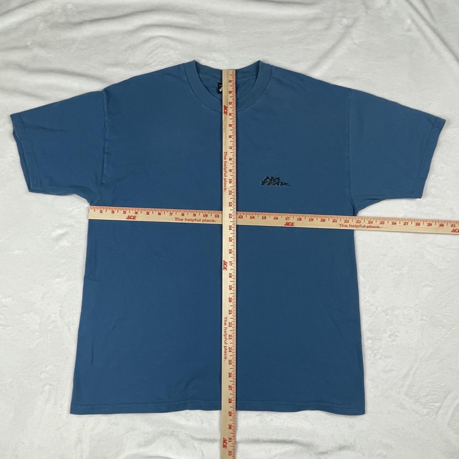 Vintage No Fear Shirt Mens XL 90s Blue Today Is Last Day Boxy Streetwear Moto X